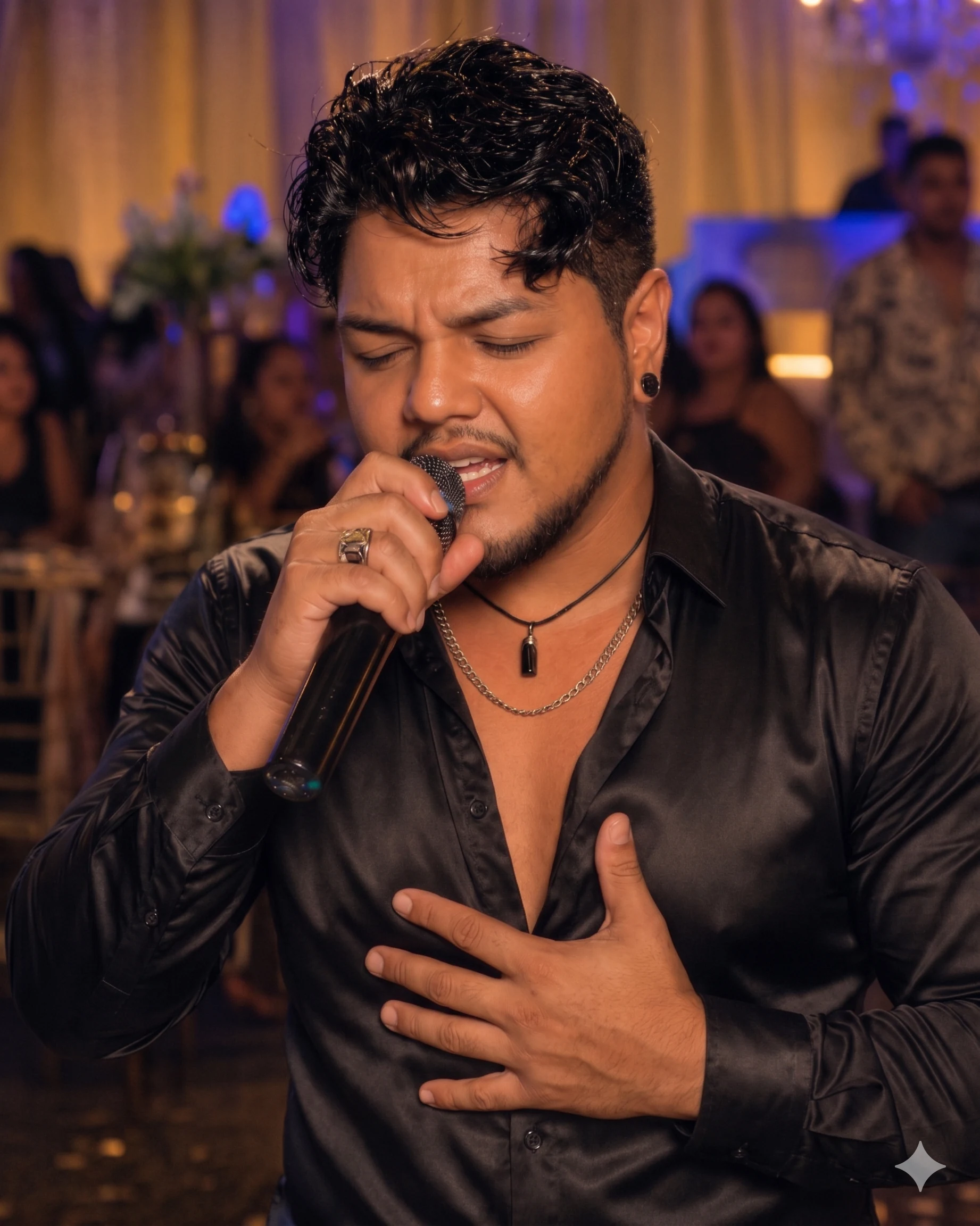 Germán Aquino cantando en fiesta de 15 años — show animación y canto en vivo